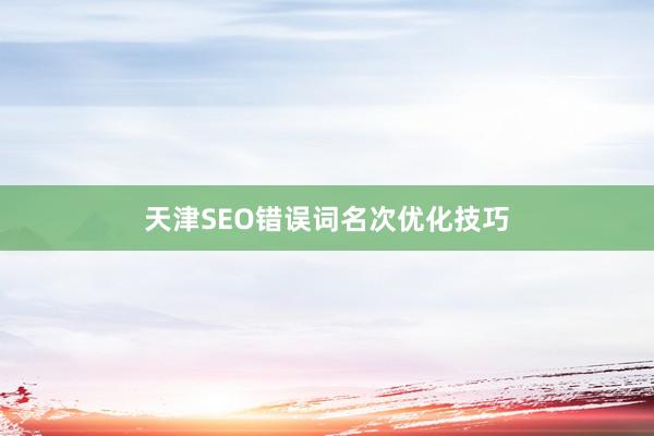 天津SEO错误词名次优化技巧