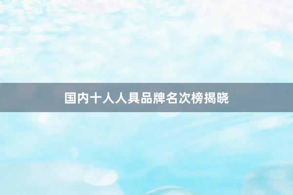国内十人人具品牌名次榜揭晓